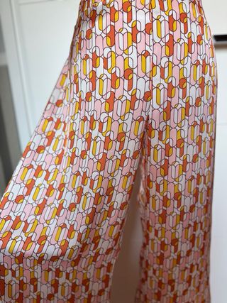 Traje pantalón de fiesta estampado mujer