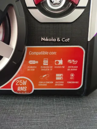 Altavoz Karaoke Nikola & Co. Hi-Fi 25W RMS