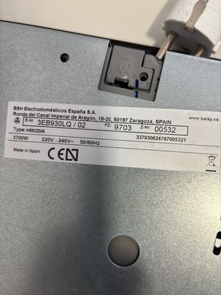 Placa inducción Balay 2 zonas empotrable