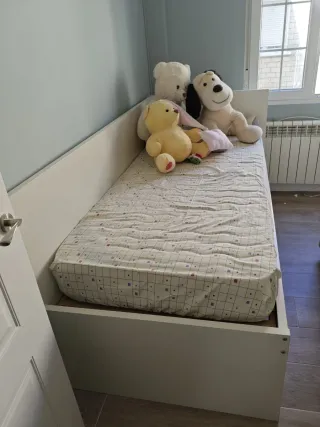 Cama individual con somier