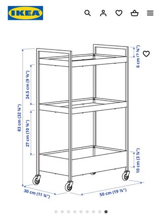 Carrito auxiliar IKEA Nissafors negro