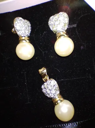 Parure gioielli cuore perla oro