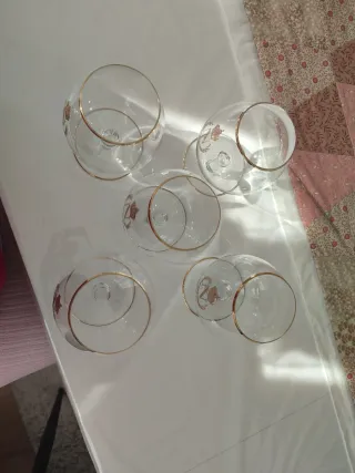 5 Copas de Licor Napoleón Doradas
