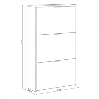 Zapatero 3 Trampones. Blanco Brillo y Roble