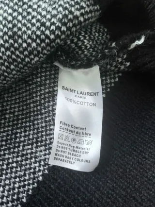 saint laurent paris black wool mohair knit sweater