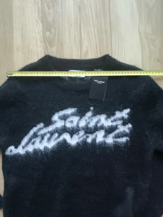 saint laurent paris black wool mohair knit sweater