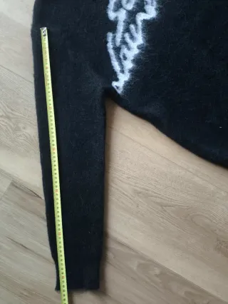 saint laurent paris black wool mohair knit sweater