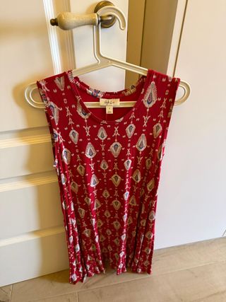 Camiseta Style & Co Estampada Roja Talla S