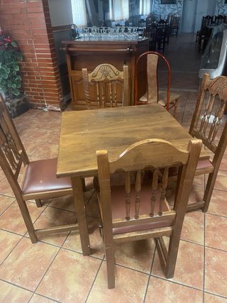 Mesa y 4 Sillas Restaurante Madera