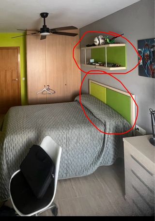 Cabecero juvenil moderno + estante