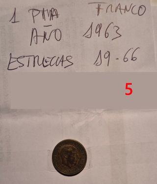 Lote monedas de 1 peseta Franco 1947-1966