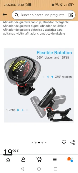 Nuevo sin estrenar Afinador Recargable Lekato WST-