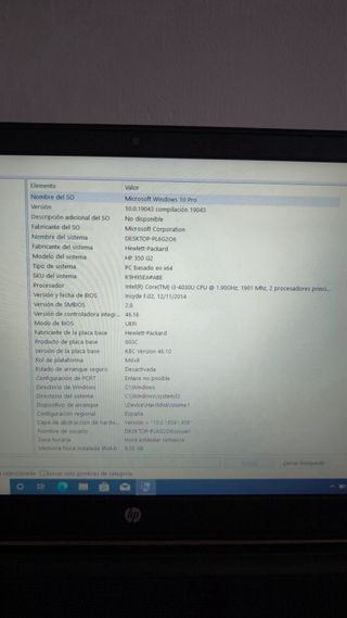 Portátil HP 350 G2 Negro/Plateado