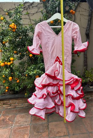 Vestido de gitana rosa y rojo