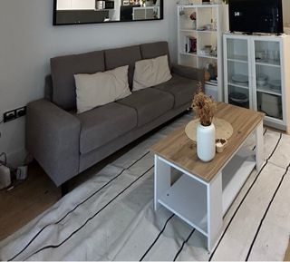 Mesa de centro madera y blanca