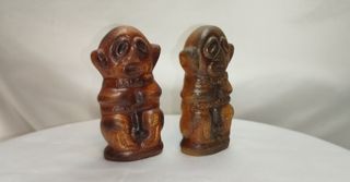 Statuette coppia ARTE TRIBALE CUBANA in terracotta