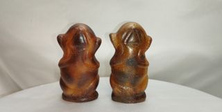 Statuette coppia ARTE TRIBALE CUBANA in terracotta