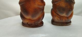 Statuette coppia ARTE TRIBALE CUBANA in terracotta