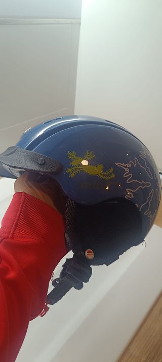 Casco infantil azul para nieve/bici/patines