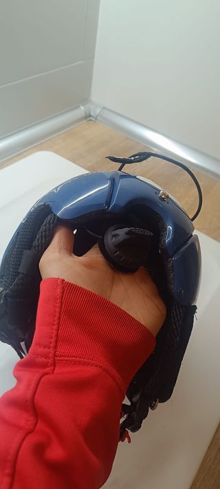 Casco infantil azul para nieve/bici/patines