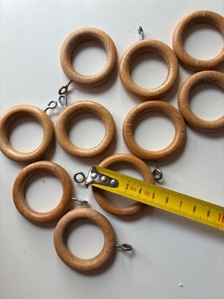 Argollas de madera para cortinas (10 unidades)