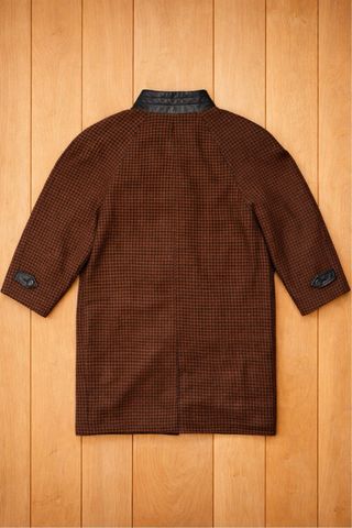 Abrigo Burberrys vintage cuello cuero