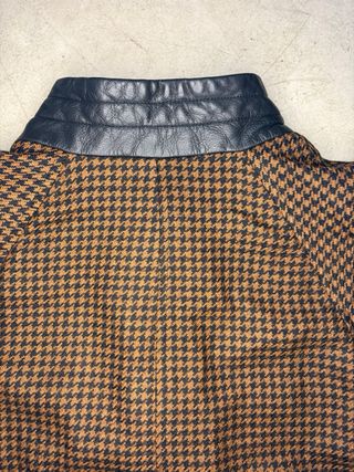 Abrigo Burberrys vintage cuello cuero