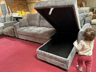 Sofá Cama Chaise Longue Reversible Gris