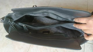 Borsa Roccobarocco in pelle nera pitonato