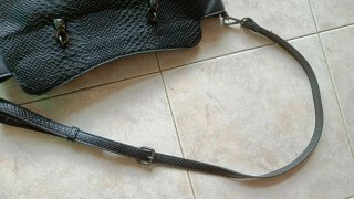 Borsa Roccobarocco in pelle nera pitonato