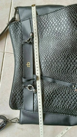 Borsa Roccobarocco in pelle nera pitonato