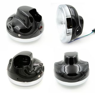 Faro Moto Negro Vintage Cafe Racer