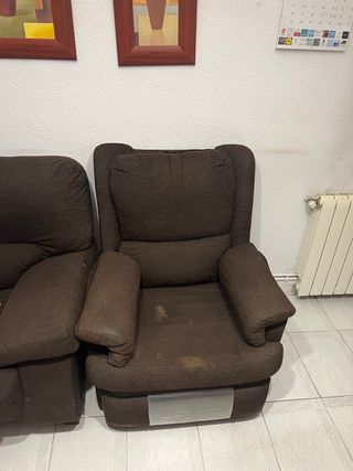 Sofa 3 plazas + 2 butacas reclinables