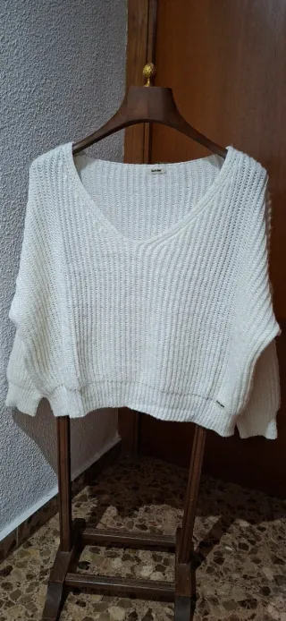 2 jerseys punto beige/blanco talla única