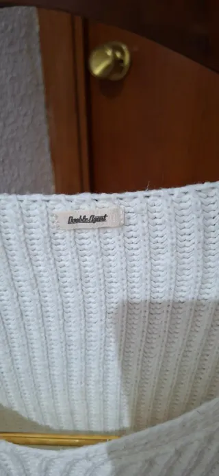 2 jerseys punto beige/blanco talla única