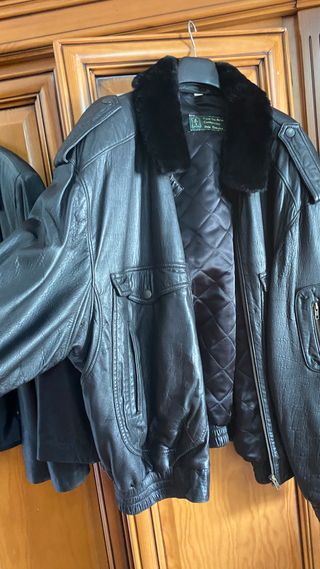 Chaqueta Piel Vintage Mujer XXL y de hombre 56.