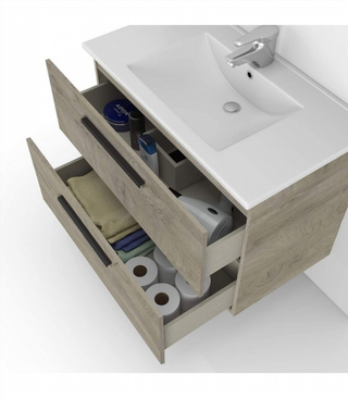 Mueble De Baño Colgante Y Espejo Con Lavabo. Robl