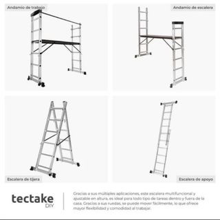 Andamio Aluminio Multifunción 3 en 1 TecTake