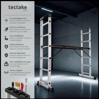 Andamio Aluminio Multifunción 3 en 1 TecTake