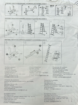 Andamio Aluminio Multifunción 3 en 1 TecTake