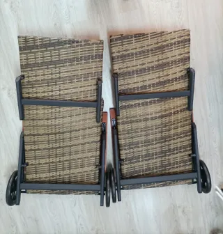 Tumbonas ratán con ruedas