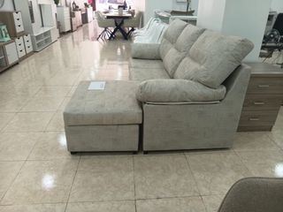 Sofá chaise longue beige tela