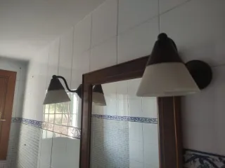 Apliques de pared madera y cristal