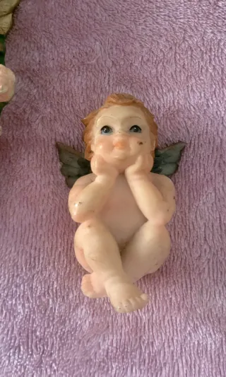 3 Figuras de ángeles decorativas vintage