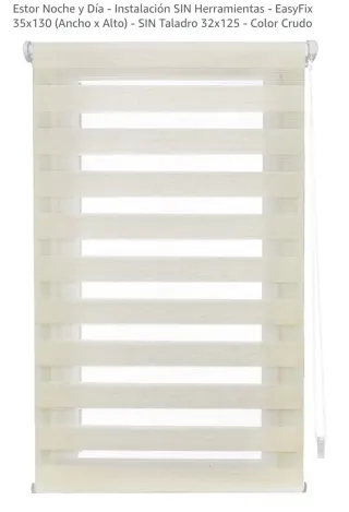 Estor Noche y Día EasyFix 35x130 Crudo dos iguales