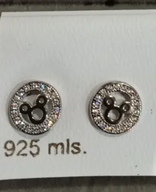 Pendientes Plata Ley 925 Mickey Circonitas