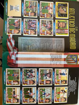 Álbum Liga 95-96 con cromos pegados