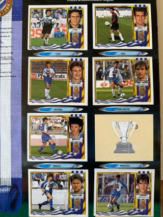 Álbum Liga 95-96 con cromos pegados