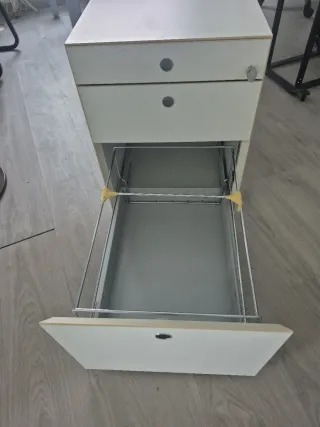 Archivador de oficina blanco Cajonera con ruedas