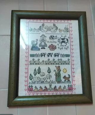 Cuadro punto de cruz granja